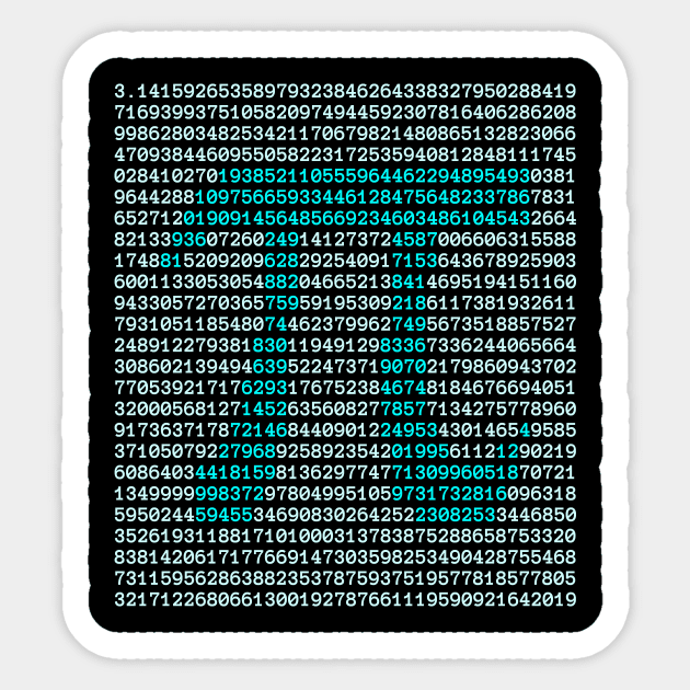 Math Pi Symbol and Digits - Irrational number for Pi Day Sticker by Science_is_Fun